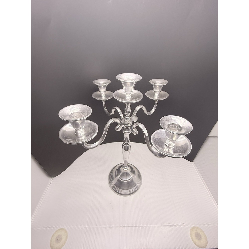 Adjustable 5 Arm Silver Candelabra Romantic Gothic Regency Table Decor